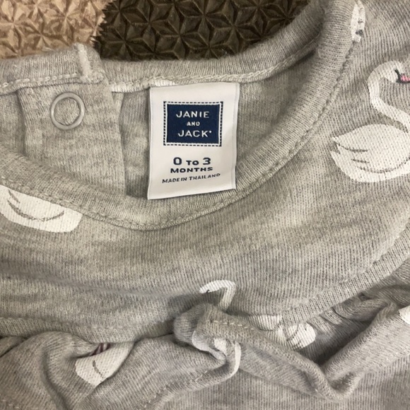 Janie and Jack swan print onesie / romper - Picture 3 of 4